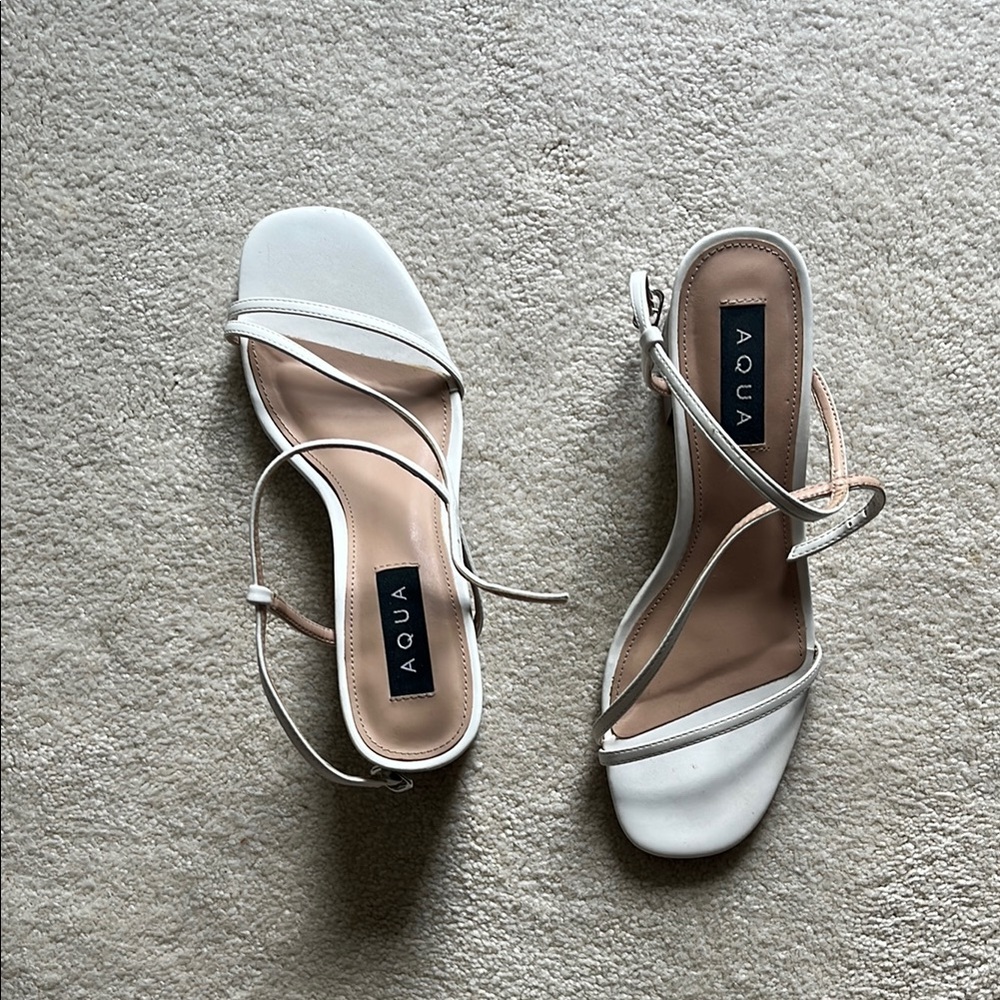 Aqua White Minimalist Sandals